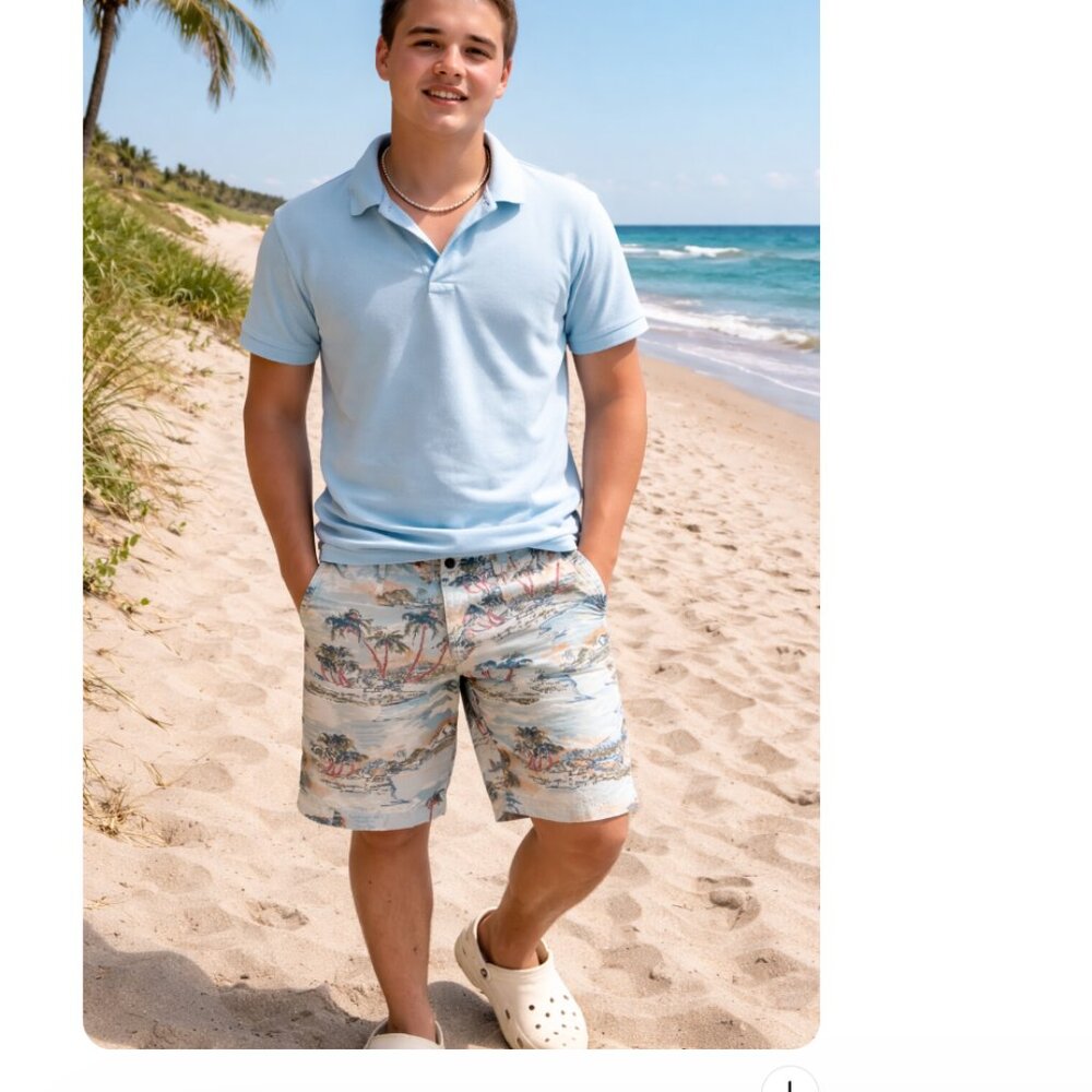 Hollister Hawaiian Print Cotton Shorts button fly– Size 31